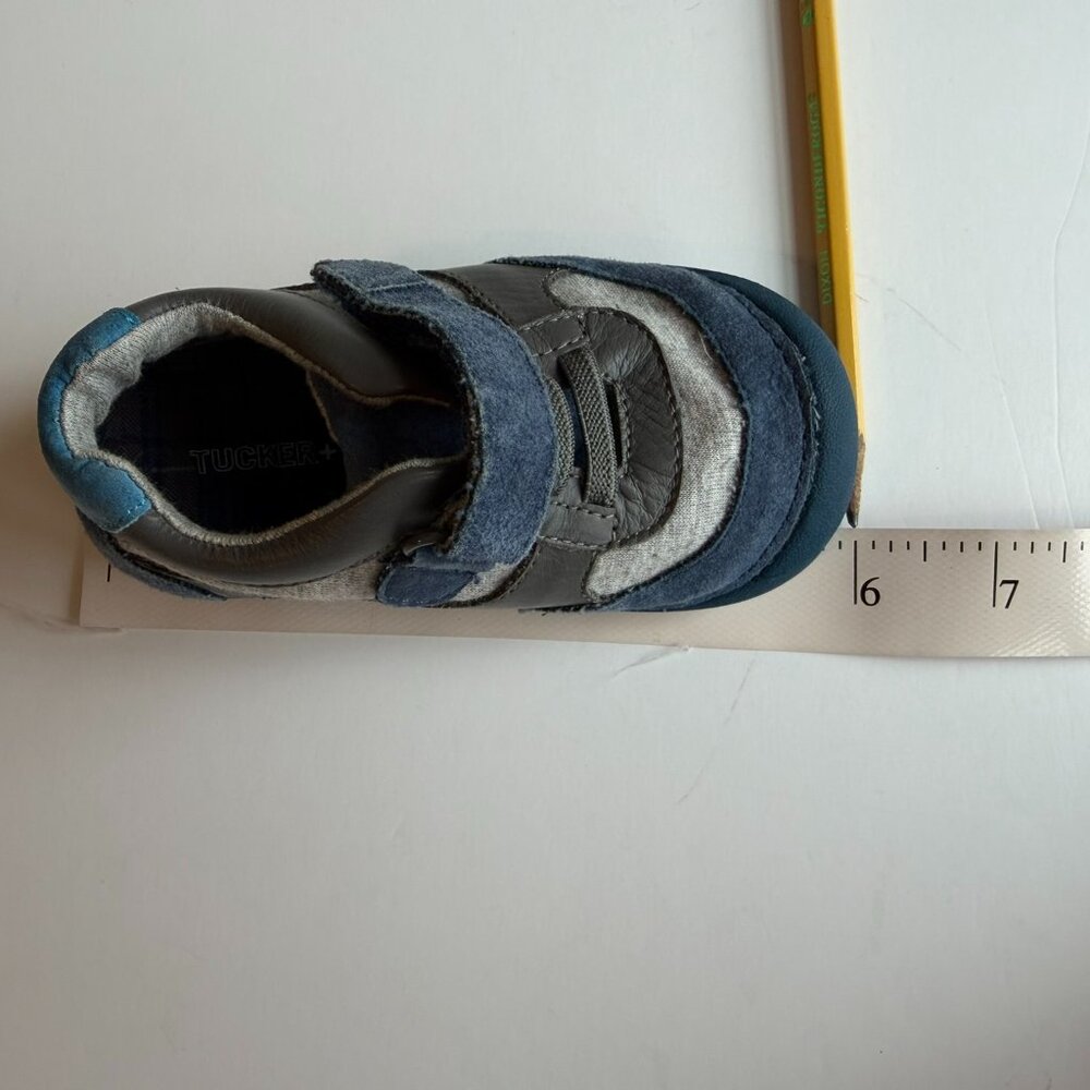 Baby Walking Shoes 5W Tucker and Tate Mixed Blue Leathers and Gray - Picture 14 of 14